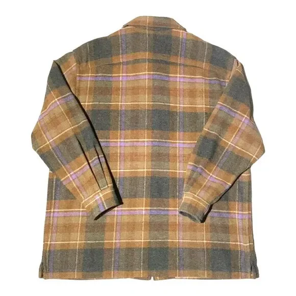 Lauren Ralph Lauren 100% Lambswool Plaid Zip Up Jacket Women’s Petite Me… - Picture 4 of 14